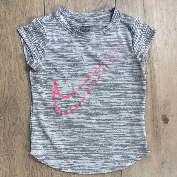 Nike Kids Gray and Pink Dri-Fit Shirt - Picture 1 of 5
